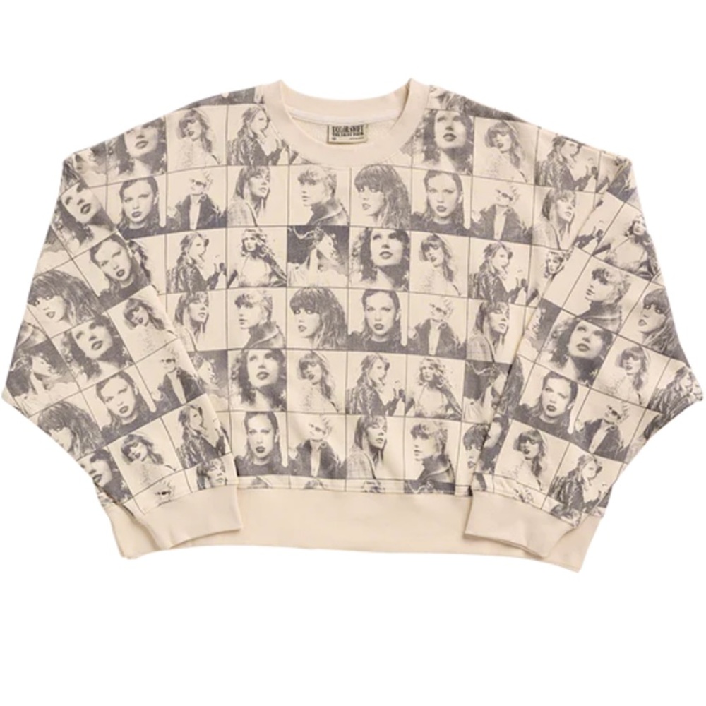 TAYLOR SWIFT THE ERAS TOUR CROPPED BEIGE PULLOVER